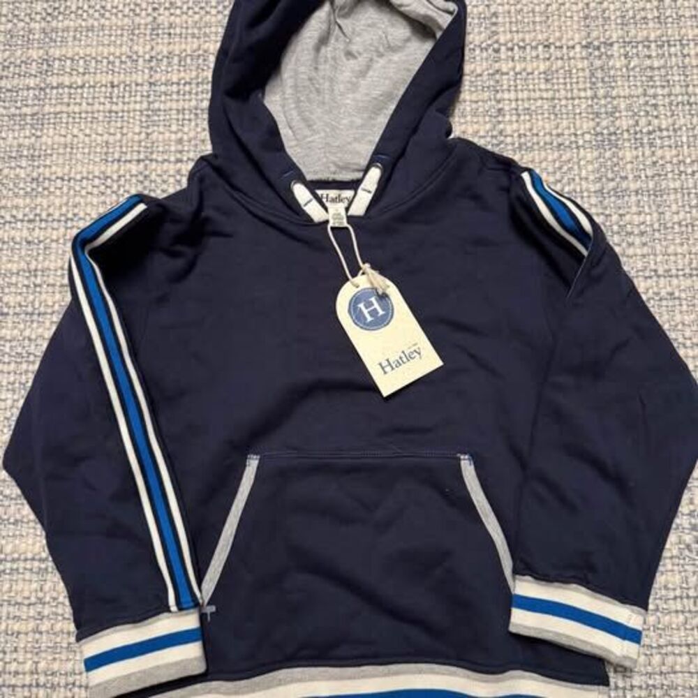NWT Hatley side stripe hoodie - boys 6